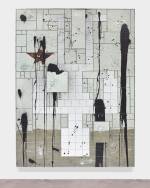 Rashid Johnson. Falling Man, 2015. Mirrored tile, white ceramic tile,spray enamel, vinyl, black soap, wax, 245.7 x 184.8 x 5.4 cm (96 3/4 x 72 3/4 x 2 1/8 in).