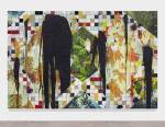 Rashid Johnson. Untitled Escape Collage, 2016. Ceramic tile, black soap, wax, vinyl, spray enamel, 237.5 x 360 x 7.6 cm (93 1/2 x 141 3/4 x 3 in).