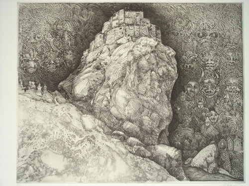 Jörg Schmeisser. <em>Diary and Angkor</em>, 2008. Etching 450 mm x 595 mm.