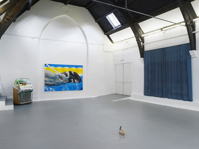 Jamian Juliano-Villani. The World's Greatest Planet on Earth, 2016, Installation view, Studio Voltaire, London. Courtesy of the artist and Tanya Leighton Gallery, Berlin. Photograph: Andy Keate.