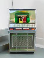 Jamian Juliano-Villani. Same Time Next Year, 2016 (Part One). Customised jukebox, audio, 88.5 x 148.5 x 65.5 cm. Courtesy of the artist and Tanya Leighton Gallery, Berlin. Photograph: Andy Keate.