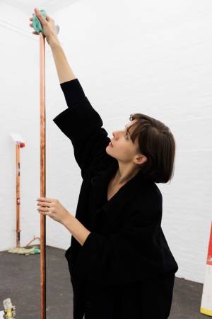 Sophie Jung. Leader Abend (from Facts and Fingers), 2016. Performance / mixed media installation. Photograph: Kunst Halle Sankt Gallen, Stefan Jaeggi.
