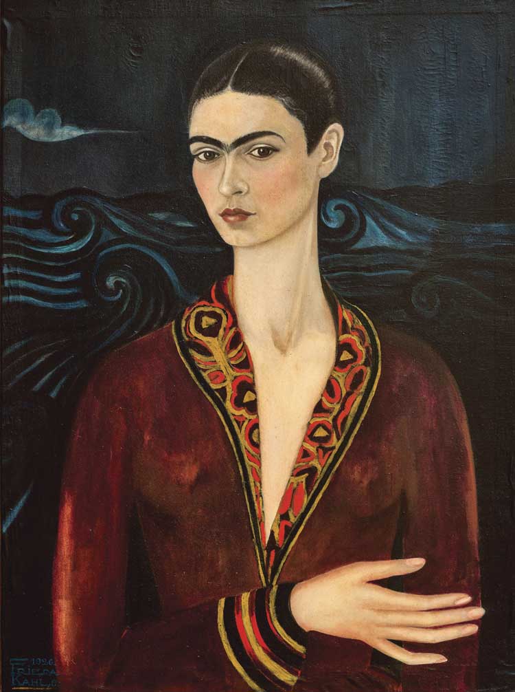 Frida Kahlo, Self-Portrait (With Velvet Dress), 1926. Private Collection.