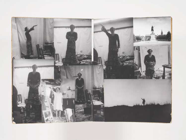 Anselm Kiefer. Für Jean Genet (For Jean Genet), 1969. Bound watercolour on paper, graphite, original photographs, hair and canvas strips on cardboard (24 pages), 67 x 51 x 4 cm. Hall Collection. Courtesy of the Hall Art Foundation. © Anselm Kiefer.