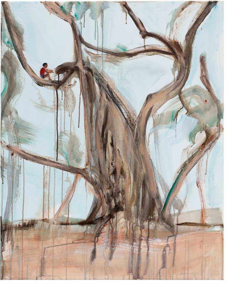 Matthew Krishanu, Banyan (Boy), 2023. Oil and acrylic on canvas. Courtesy the artist. Photo: Peter Mallet.