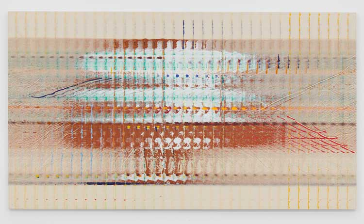 Emily Kraus. Stochastic 10, 2022. Oil on canvas, 170 x 300 cm. Photo: Ollie Hammick.