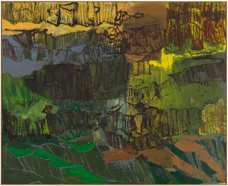 Per Kirkeby. Geologische Nachrichten (Geological Messages), 1999. Oil on canvas, 78 3/4 x 96 1/2 in (200 x 245 cm). Image courtesy Michael Werner Gallery, New York and London.
