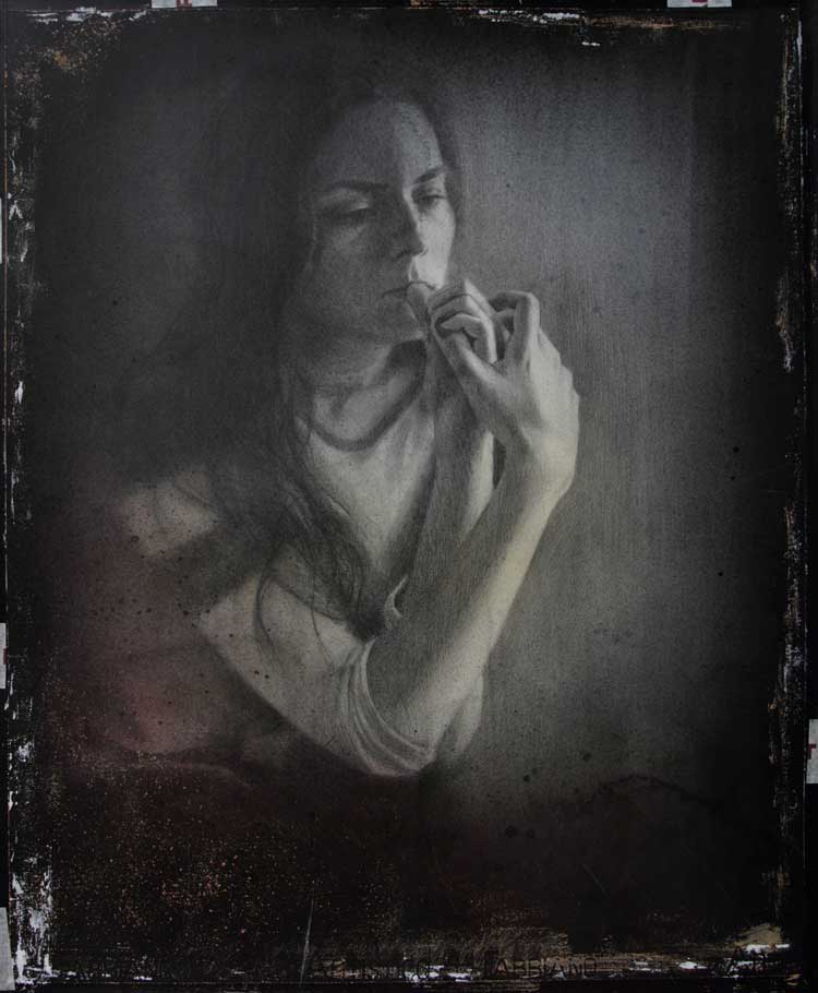 Katya Kvasova. Always In Your Head, 2020. Mixed media on paper, 57 x 46 cm. © the artist.