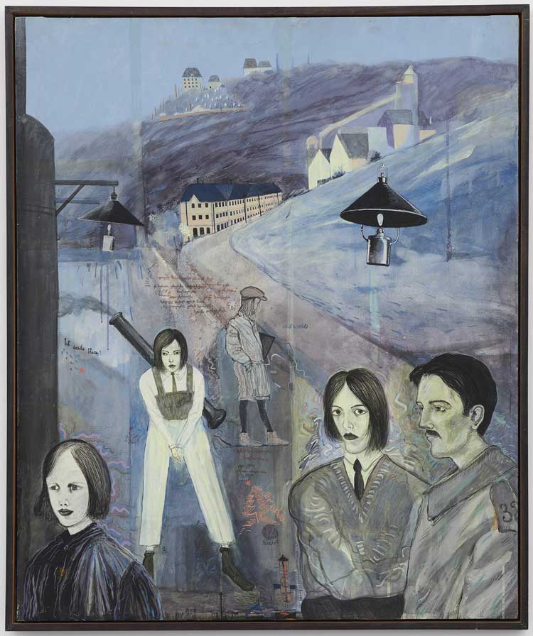 Karlo Kacharava, Sentimental Journey, 1993. Acrylic on canvas, 52.5 x 73 cm. © The Estate of Karlo Kacharava. Courtesy: The Estate of Karlo Kacharava, Tbilisi, Georgia and Modern Art, London. Photo: Robert Glowacki. 