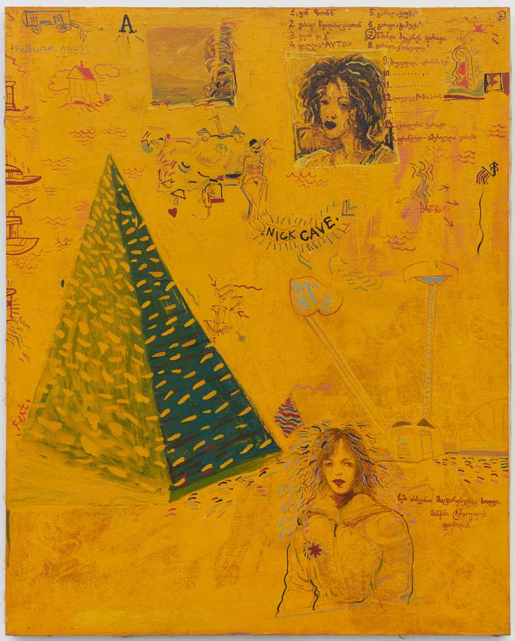 Karlo Kacharava, Nick Cave, 1992. Oil on canvas, 99.3 x 79.5 cm. © The Estate of Karlo Kacharava. Courtesy: The Estate of Karlo Kacharava, Tbilisi, Georgia and Modern Art, London. Photo: Robert Glowacki. 