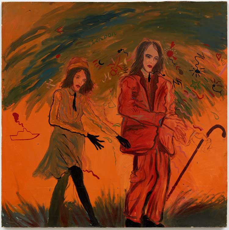 Karlo Kacharava, English Romanticism, 1992. Oil on canvas, 100 x 100 cm. © The Estate of Karlo Kacharava. Courtesy: The Estate of Karlo Kacharava, Tbilisi, Georgia and Modern Art, London. Photo: Robert Glowacki. 