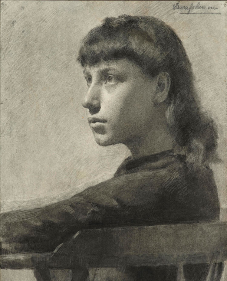 Laura Knight, Study of a Girl aka Sarah, c1893. Private collection. Photo courtesy John Mitchell Fine Paintings. © Reproduced with permission of The Estate of Dame Laura Knight DBE RA 2021. All Rights Reserved.