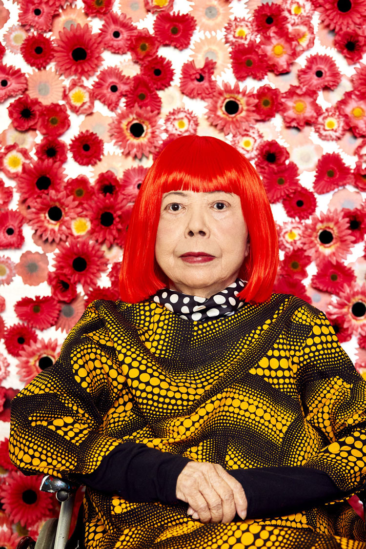 Yayoi Kusama in Flower Obsession. Photo: Yusuke Miyazaki © Yayoi Kusama 2021.