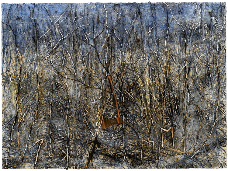 Anselm Kiefer, Der Gordische Knoten, 2019. Oil, emulsion, acrylic, shellac, wood and metal on canvas, 280 x 380 cm (110 1/4 x 149 5/8 in). © Anselm Kiefer. Photo © Georges Poncet, Courtesy White Cube.