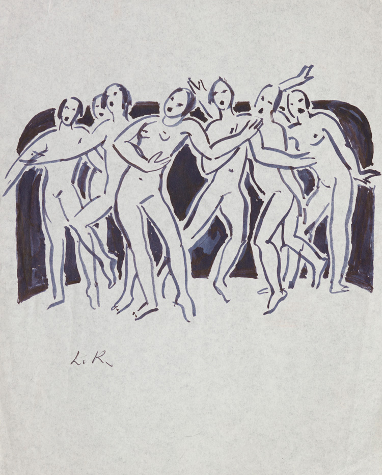 Dame Laura Knight. Dancers, late 1920s. Drawing. © Reproduced with permission of The Estate of Dame Laura Knight DBE RA 2019.  All Rights Reserved. Photo: Royal Academy of Arts, London.