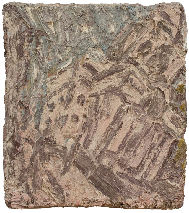 Leon Kossoff, Christ Church, Spitalfields, 1989. Oil on board, 55.2 × 48.9 cm. Private collection, UK. Copyright Leon Kossoff. Image courtesy Piano Nobile, London.