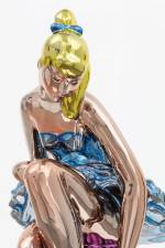 Jeff Koons. Seated Ballerina, 2010–15 (detail). Mirror-polished stainless steel with transparent colour coating, 210.8 x 113.5 x 199.8 cm. Collection of the artist. © Jeff Koons. Photo: Fredrik Nilsen, 2017. Courtesy Gagosian.