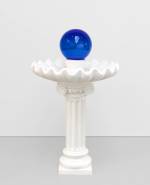 Jeff Koons. Gazing Ball (Birdbath), 2013. Plaster and glass, 114.9 x 69.9 x 69.9 cm. Collection of the artist. © Jeff Koons. Photo: Tom Powel Imaging. Courtesy Gagosian.