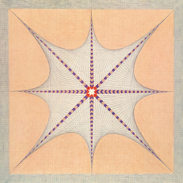 Emma Kunz. Work No. 011. Crayon on graph paper with brown lines, 90 × 90 cm. Courtesy Emma Kunz Centrum.