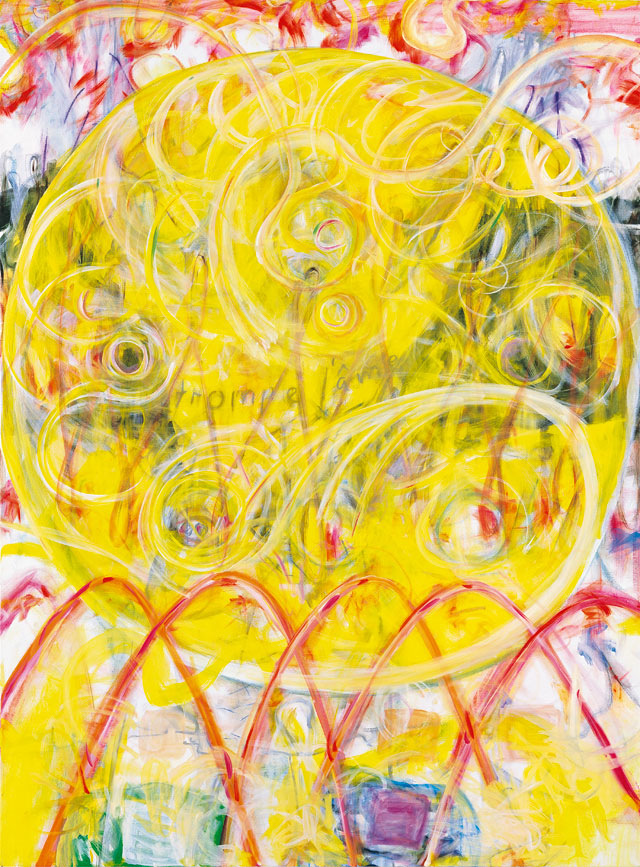 Jutta Koether. Coronal Holes & the Sunny Ages of Women, 1999. Oil on canvas, 71 2/3 x 52 in. Courtesy of the artist and Galerie Buchholz, Berlin/Cologne/New York.