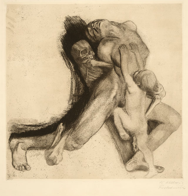 Käthe Kollwitz. Tod und Frau (Death and Woman), 1910. Etching proof. © The Trustees of the British Museum.