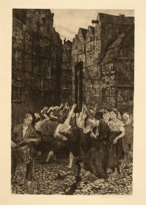 Käthe Kollwitz. Die Carmagnole, 1901. Etching and drypoint. © The Trustees of the British Museum.