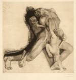 Käthe Kollwitz. Tod und Frau (Death and Woman), 1910. Etching proof. © The Trustees of the British Museum.