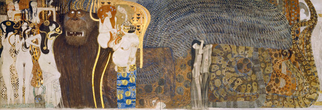 Gustav Klimt. The Hostile Powers (Detail of the Beethoven Frieze), 1901/02. Belvedere, Vienna, © Belvedere, Vienna.