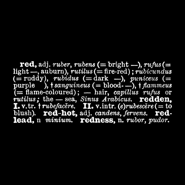 Joseph Kosuth. ‘Titled (A.A.I.A.I.)’ [red] (Eng.-Latin), 1968. Mounted photograph, 122 x 122 cm. © Joseph Kosuth. Courtesy of the artist and Sprüth Magers.