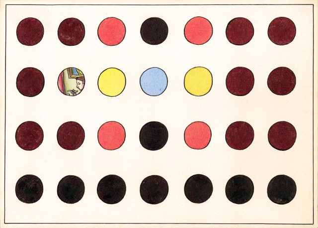 Ilya & Emilia Kabakov. Print With Dots #1, 2012. Woodcut, 47 ¾ x 68 ¼ in (121.5 x 173 cm). Edition of 12.