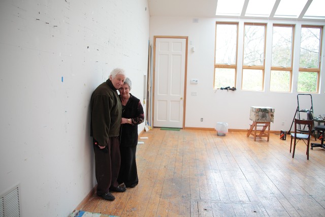 Ilya & Emilia Kabakov in their Long Island studio, 2013. Photograph: Yuri Rost.