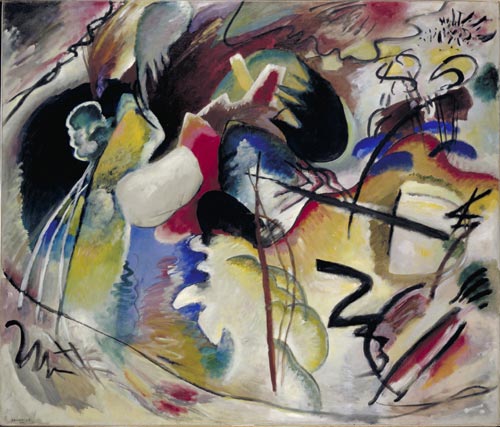 Wassily Kandinsky. <em>Painting with White Form</em>, 1913. Collection of the Gemeentemuseum Den Haag.