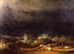 Shaw (ca. 1777–1860); Formerly attributed to Washington Allston, (1779–1843), <strong><em>The Deluge towards Its Close</em></strong>, ca. 1813<em>. </em>Oil on canvas 48 1/4 x 66 in. (122.6 x 167.6 cm). The Metropolitan Museum of Art