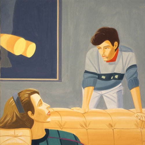 Alex Katz. Vincent and Vivien, 1987. Oil on linen, 72 x 72 in (182.9 x 182.9 cm). © Alex Katz/Licensed by VAGA, New York, NY; Courtesy, Timothy Taylor Gallery, London.