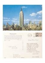 On Kawara. APR - 1 1969. From I Got Up, 1968-79. Stamped ink on postcard, 6 x 9 in (15.2 x 23 cm). MTM Collection, Japan.