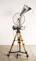 William Kentridge. Bicycle Wheel, 2012. Mixed media, height: 260 cm (102 3/8 in); Base: 100 x 100 cm (39 3/8 x 39 3/8 in). Collection of the artist, courtesy Marian Goodman Gallery, New York, and Goodman Gallery, Johannesburg.