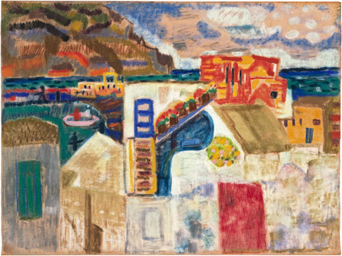 Ida Kerkovius. Ischia, 1955. Pastel on light brown paper, 50.5 x 67.5 cm. Collection Prof. Dr. Gerhard Kluge. Photograph: Kunstsammlungen Chemnitz/László Tóth. © Kerkovius family archive, Wendelstein 2014.