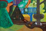 Ida Kerkovius. Blauer Balkon im Garten (Blue balcony in the garden), 1938. Oil on canvas, 52 x 76 cm. Collection Prof. Dr. Gerhard Kluge. Photograph: Kunstsammlung Chemnitz/PUNCTUM/Bertram Kober. © Kerkovius family archive, Wendelstein 2014.