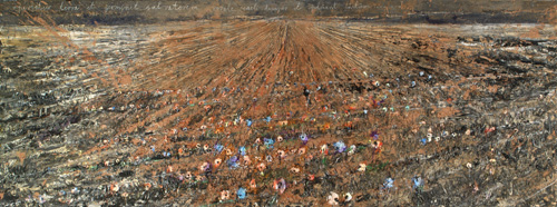 Anselm Kiefer. <em>Aperiatur Terra et Germinet Salvatorem</em> 2005-06. Oil, acrylic, emulsion and shellac on canvas 110 1/4 x 299 3/16 in. (280 x 760 cm) © the artist Photo: Todd-White Art Photography Courtesy Jay Jopling/ White Cube (London).