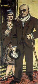 Max BECKMANN, 'Doppelportrait von Quappi und mir', 1941. Oil on canvas, 
        194 x 89 cm. Stedelijk Museum Amsterdam