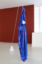 Kapwani Kiwanga. Koki Doré, 2014. Blue sequins, cord, salt, shell, dimensions variable. Courtesy Galerie Jérôme Poggi, Paris.