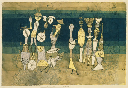 Paul Klee.  Comedy, 1921.  Watercolour and oil on paper, 305 x 454 mm. Tate. Purchased 1946.