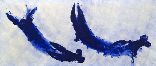 Yves Klein. Untitled Anthropometry (ANT 84), 1959. Dry pigment and synthetic resin on paper mounted on canvas, 155 x 359 cm. © Yves Klein, ADAGP, Paris/DACS, London, 2017.