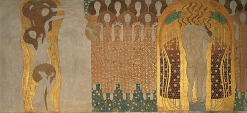 Gustav Klimt. <em>The Beethoven Frieze (detail),</em> 1901–02 (copy 1984). Belvedere, Vienna