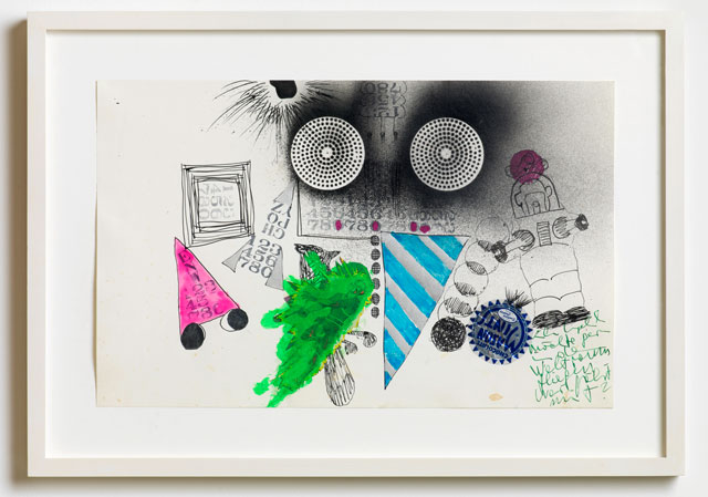 Kiki Kogelnik. Ich Kogelnik möchte gern ..., 1963. Acrylic, enamel, India ink, ink and foil on paper, 35.5 x 55.5 cm (14 x 21 3/4 in). Image courtesy of Kiki Kogelnik Foundation and König Galerie.