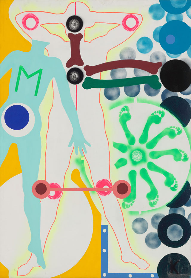 Kiki Kogelnik. M, c1964. Oil and acrylic on canvas, 203 x 142.7 cm (80 x 56 1/4 in). Image courtesy of Kiki Kogelnik Foundation and König Galerie.