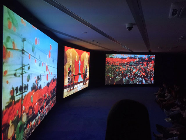 Installation view of Ten Thousand Waves by artist Isaac Julien at the chi K11 art museum.