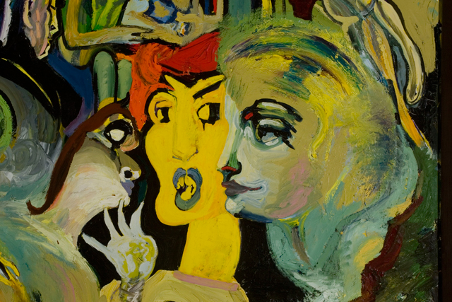 György Kovásznai. Large Yellow Composition (detail), 1982. Oil on canvas, 150 x 300 cm. Photograph: Kovásznai Research Workshop.