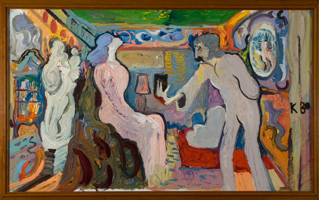 György Kovásznai. Wedding scene for the film Bubble Bath, 1980. Oil on canvas, 70 x 100 cm. Photograph: Kovásznai Research Workshop.