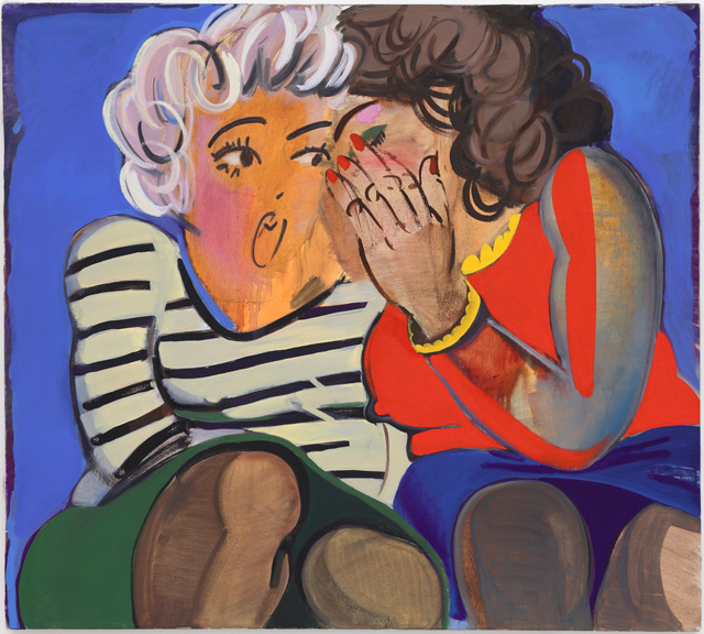 Ella Kruglyanskaya. Gossip Girls, 2010. Oil paint on canvas, 76.2 x 81.3 cm. Courtesy the artist, and Gavin Brown’s enterprise New York/Rome.